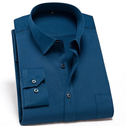 Camisa de algodón de alta calidad y resistente a las arrugas para hombre
