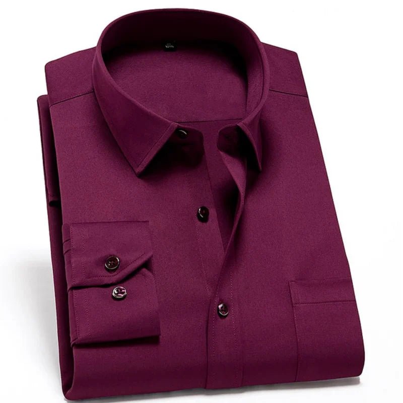 Camisa de algodón de alta calidad y resistente a las arrugas para hombre