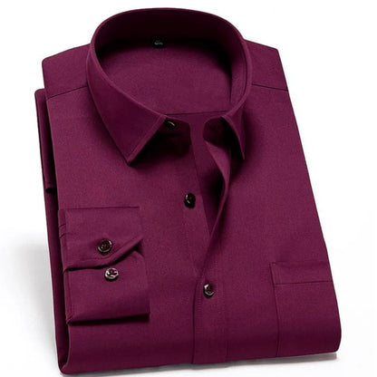 Camisa de algodón de alta calidad y resistente a las arrugas para hombre