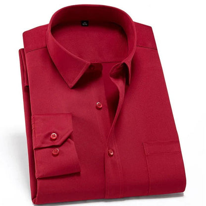 Camisa de algodón de alta calidad y resistente a las arrugas para hombre