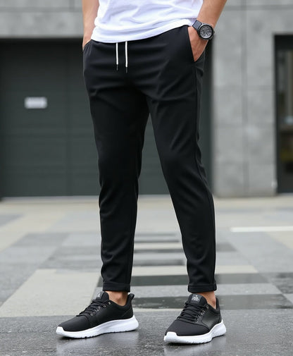 Pantalón casual con cordón – Pantalón slim fit ligero para caballeros
