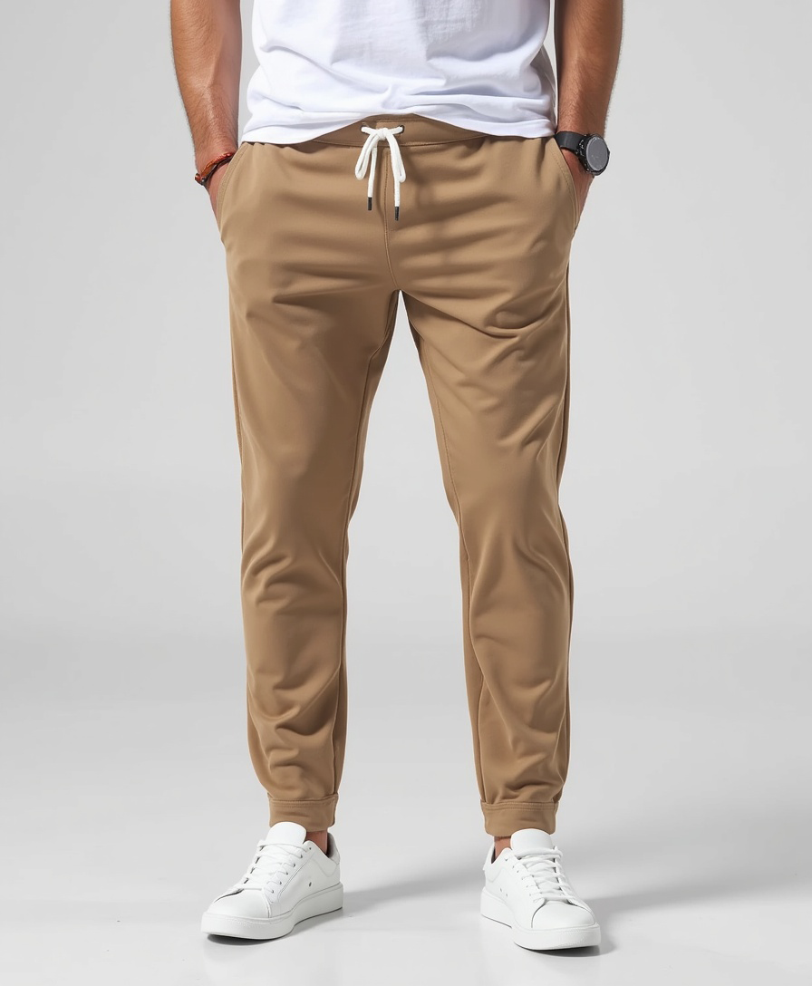 Pantalón casual con cordón – Pantalón slim fit ligero para caballeros