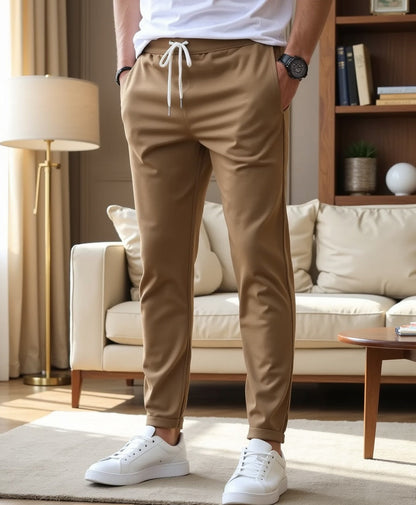 Pantalón casual con cordón – Pantalón slim fit ligero para caballeros