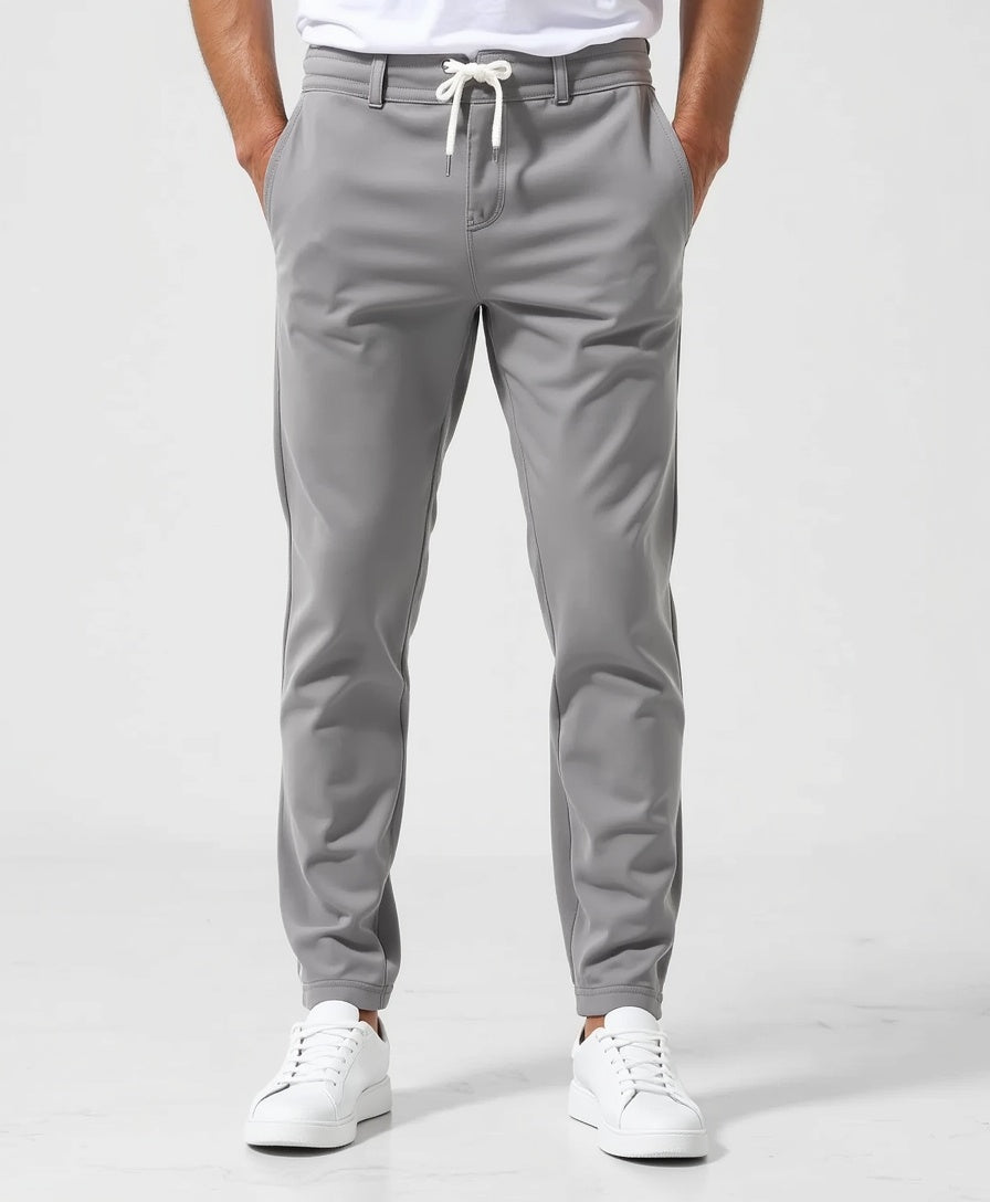 Pantalón casual con cordón – Pantalón slim fit ligero para caballeros