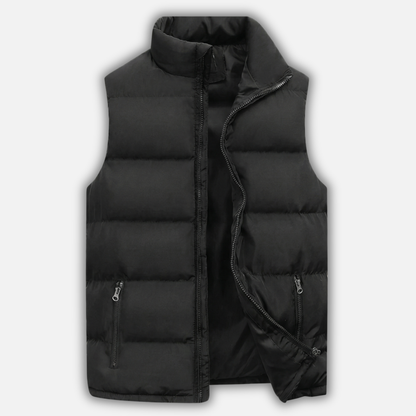 Chaleco acolchado aislante con bolsillos con cremallera para hombres