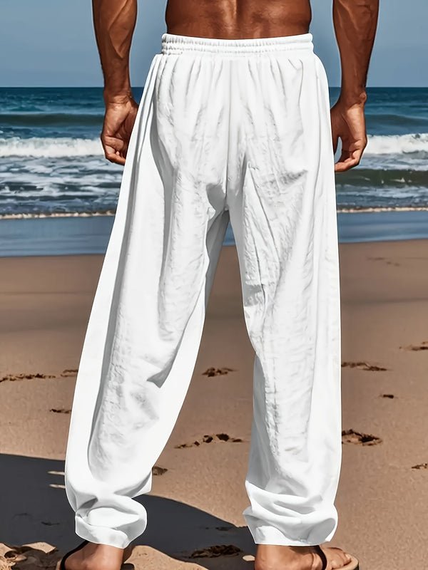 Pantalón de chándal de tejido de sudadera con cordón para hombre