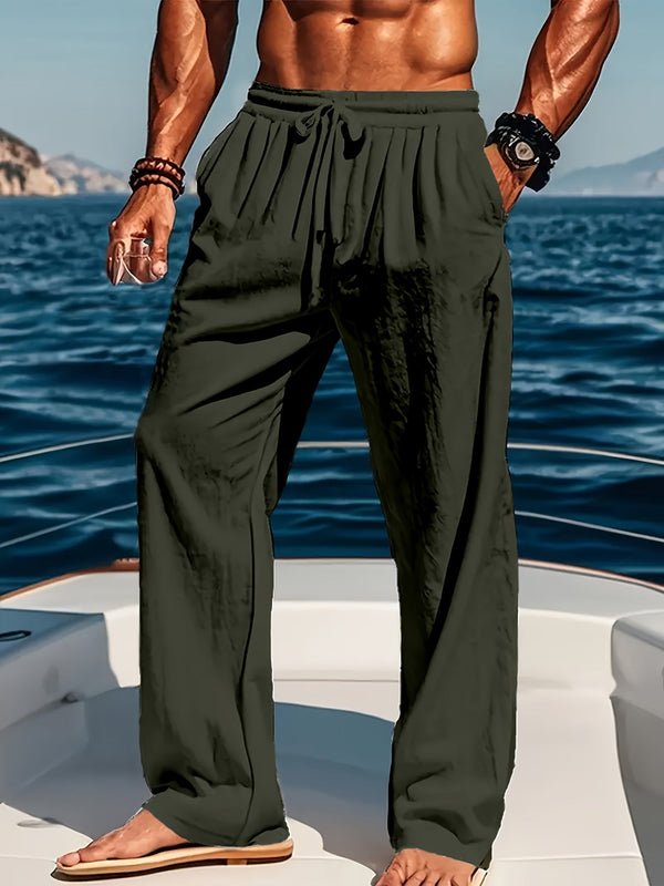 Pantalón de chándal de tejido de sudadera con cordón para hombre