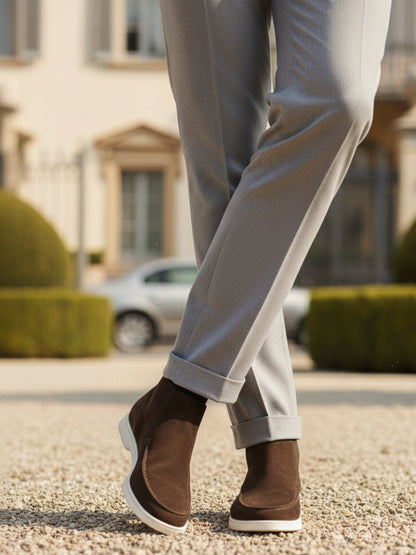 Zapatos tobilleros de piel de ante para hombre
