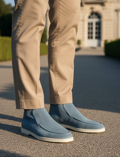 Zapatos tobilleros de piel de ante para hombre
