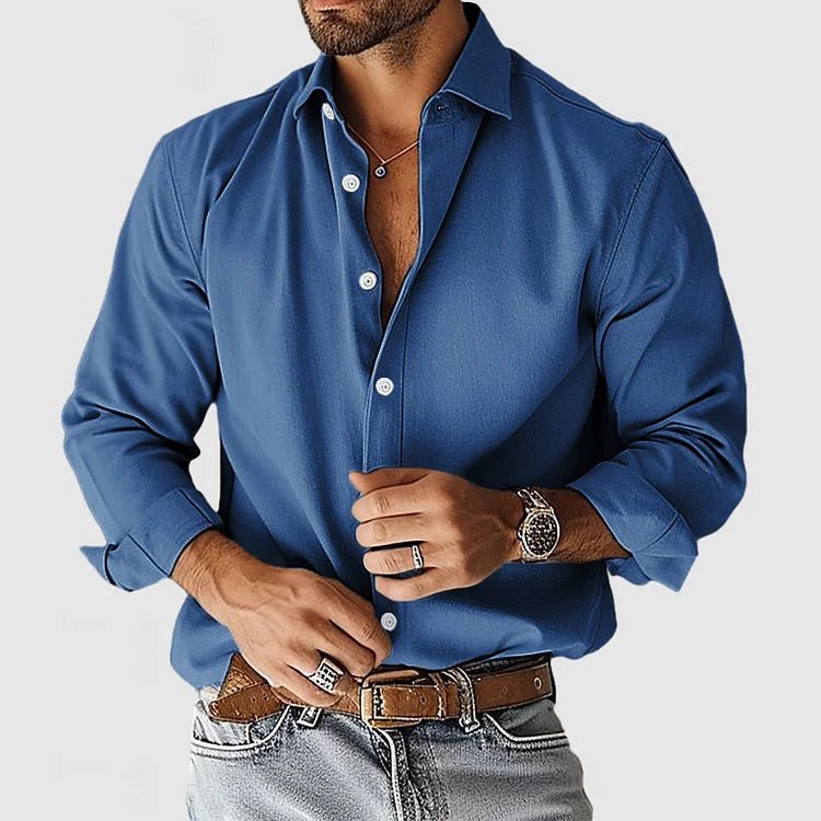 Camisa casual de algodón con ajuste cómodo para hombre