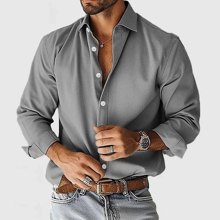 Camisa casual de algodón con ajuste cómodo para hombre