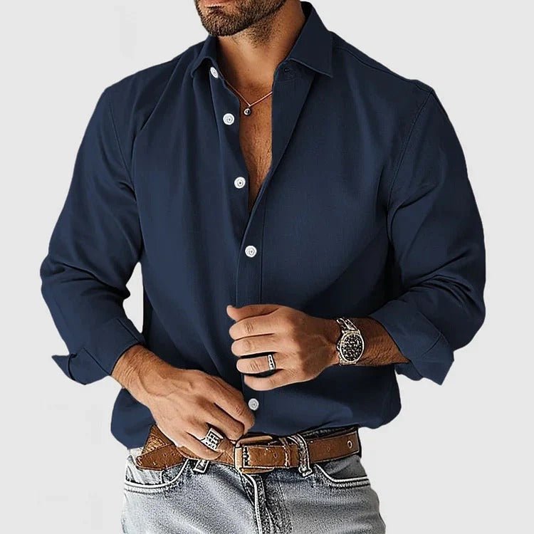 Camisa casual de algodón con ajuste cómodo para hombre