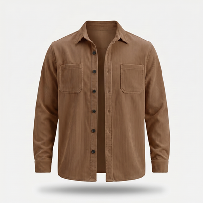 Chaqueta camisa de pana con dos bolsillos en el pecho para hombre