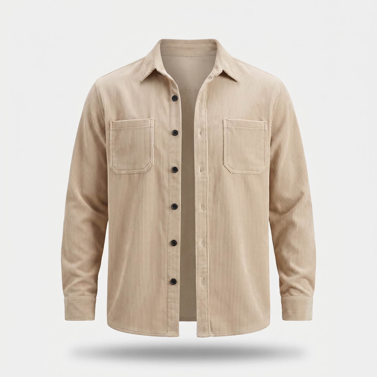 Chaqueta camisa de pana con dos bolsillos en el pecho para hombre