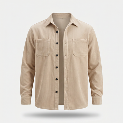 Chaqueta camisa de pana con dos bolsillos en el pecho para hombre