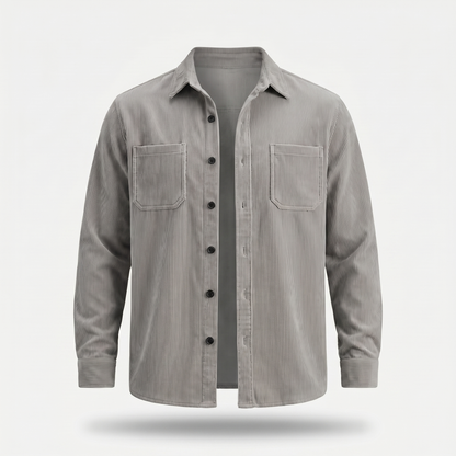 Chaqueta camisa de pana con dos bolsillos en el pecho para hombre