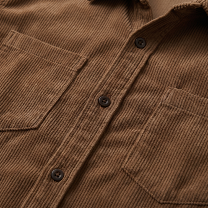 Chaqueta camisa de pana con dos bolsillos en el pecho para hombre
