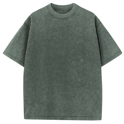 Camiseta de algodón de manga corta con lavado para hombre