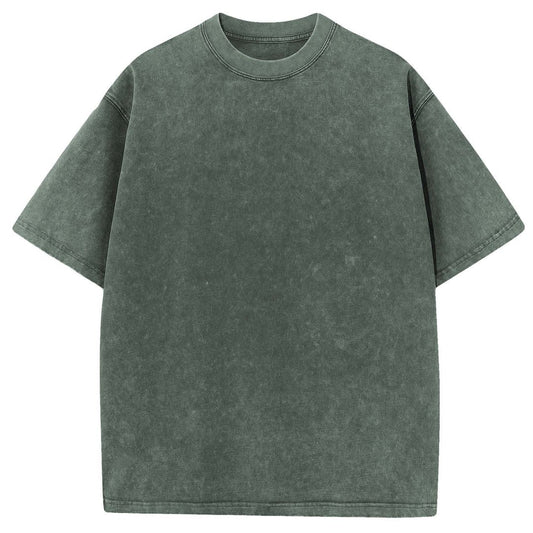 Camiseta de algodón de manga corta con lavado para hombre