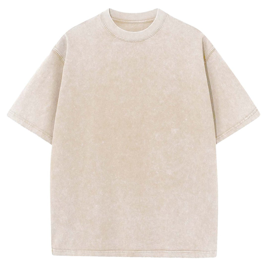 Camiseta de algodón de manga corta con lavado para hombre