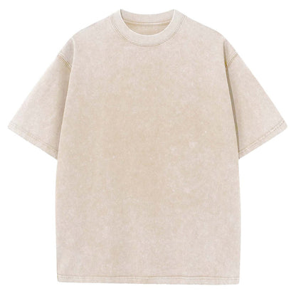 Camiseta de algodón de manga corta con lavado para hombre