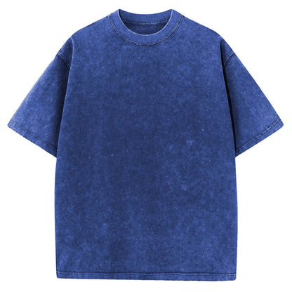 Camiseta de algodón de manga corta con lavado para hombre