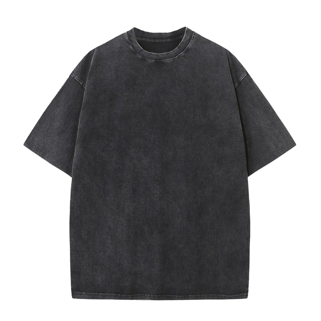Camiseta de algodón de manga corta con lavado para hombre