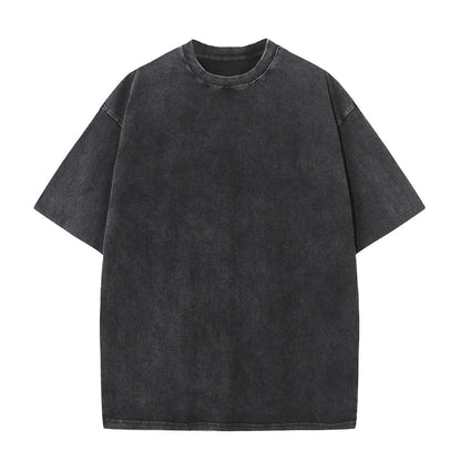 Camiseta de algodón de manga corta con lavado para hombre