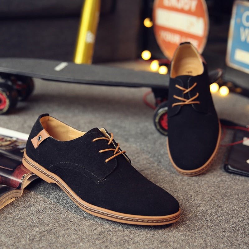 Zapatos Oxford de charol con cordones y puntera puntiaguda para hombre