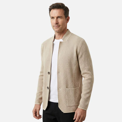 Cardigan de punto casual para hombres – Capa ligera con cierre de botones