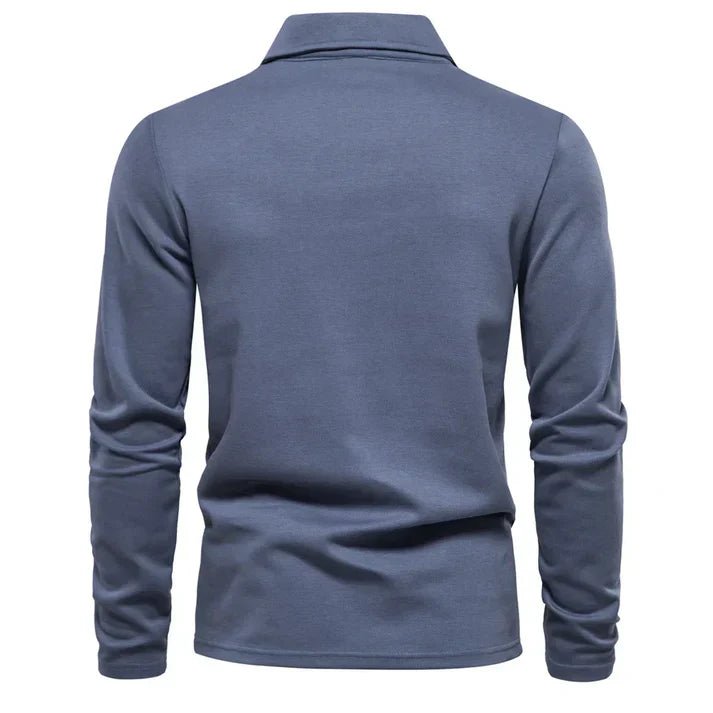 Polo de algodón de manga larga para hombre