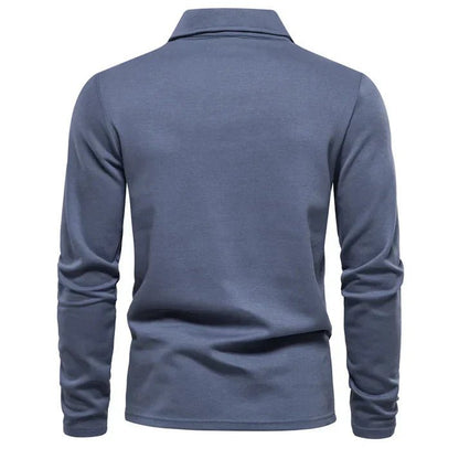 Polo de algodón de manga larga para hombre