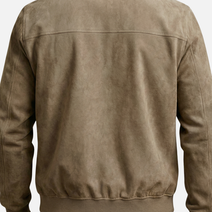 Chaqueta bomber casual para hombres en aspecto de terciopelo