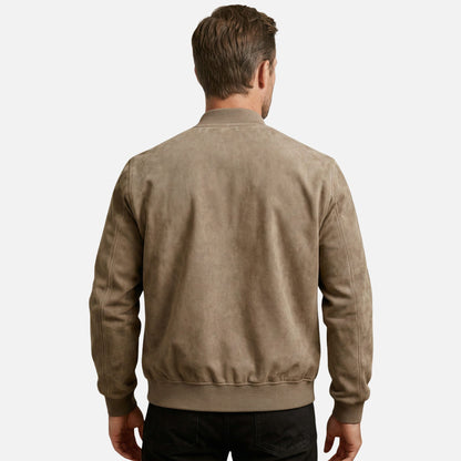 Chaqueta bomber casual para hombres en aspecto de terciopelo