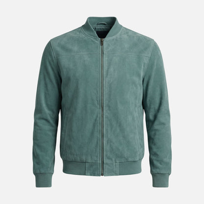 Chaqueta bomber casual para hombres en aspecto de terciopelo