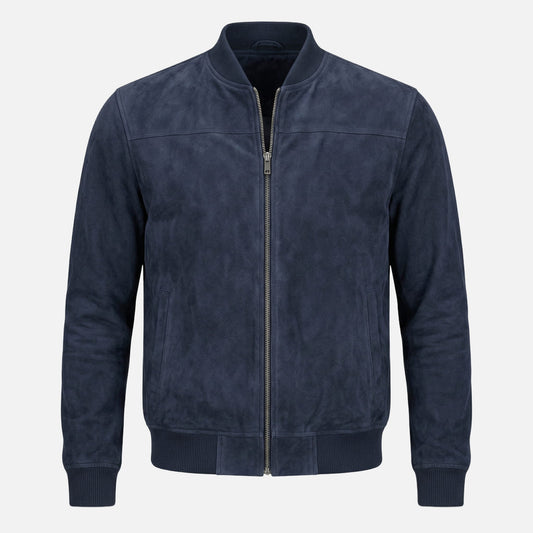 Chaqueta bomber casual para hombres en aspecto de terciopelo