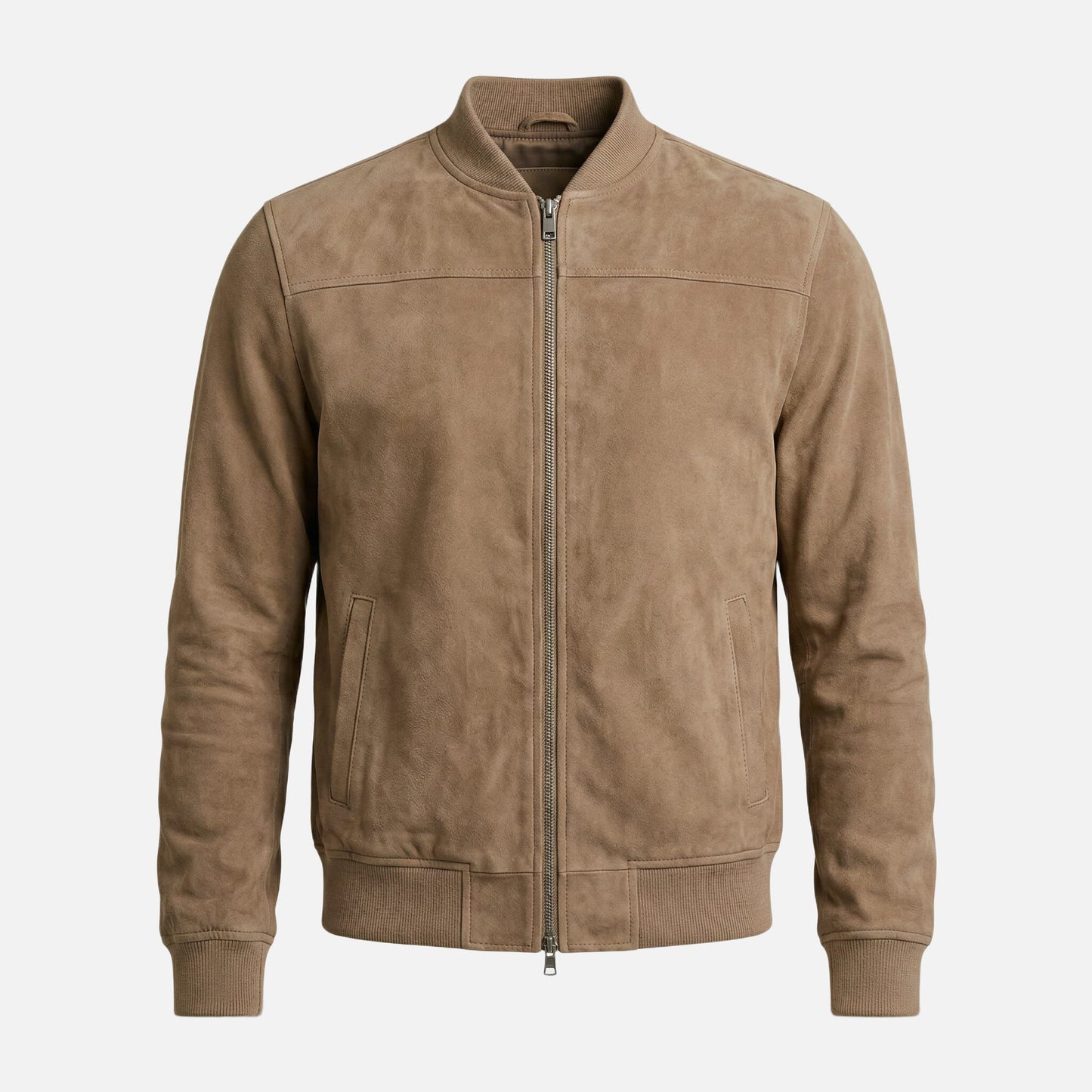 Chaqueta bomber casual para hombres en aspecto de terciopelo