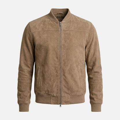 Chaqueta bomber casual para hombres en aspecto de terciopelo