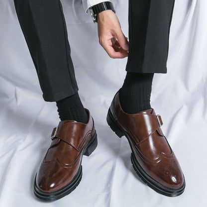 Zapato de cuero con hebilla estilo business para hombre