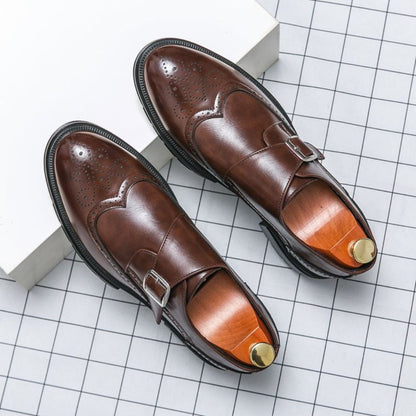 Zapato de cuero con hebilla estilo business para hombre