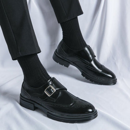 Zapato de cuero con hebilla estilo business para hombre