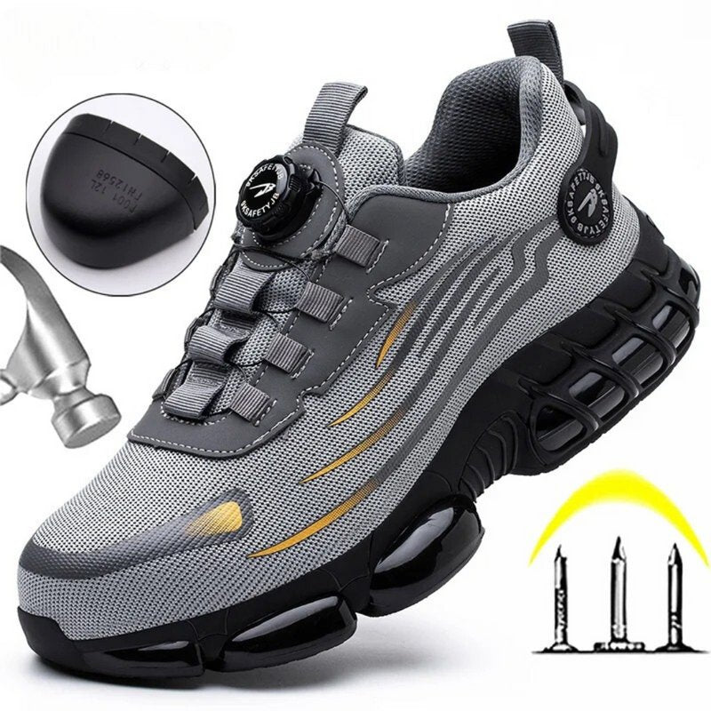 Zapatos de seguridad de cuero S3 con puntera de acero para hombre