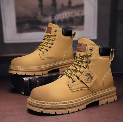 Botines de cuero con suela perfilada para hombre