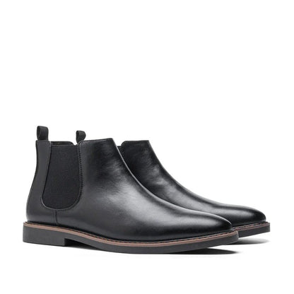 Botines Chelsea de cuero con inserción elástica para hombre