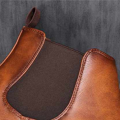 Botines Chelsea de cuero con inserción elástica para hombre
