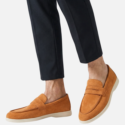 Mocasines penny ligeros para hombres de ante con plantilla acolchada