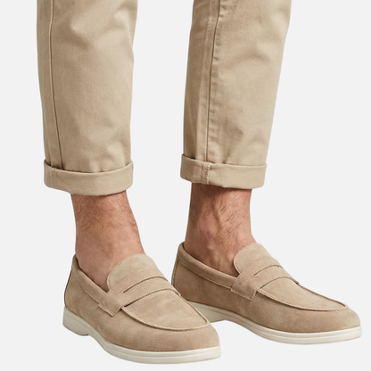Mocasines penny ligeros para hombres de ante con plantilla acolchada