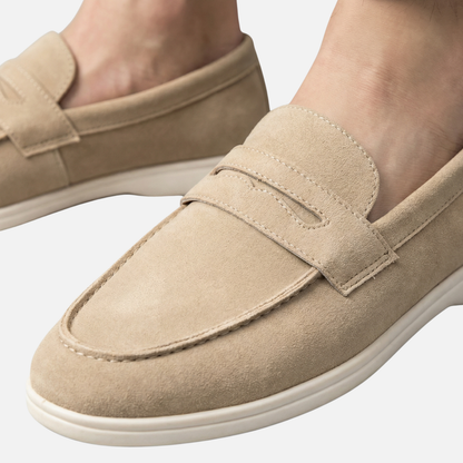 Mocasines penny ligeros para hombres de ante con plantilla acolchada