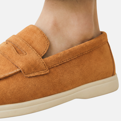 Mocasines penny ligeros para hombres de ante con plantilla acolchada