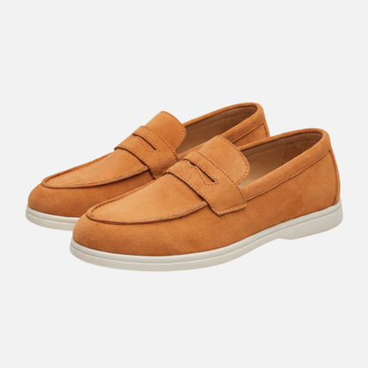 Mocasines penny ligeros para hombres de ante con plantilla acolchada